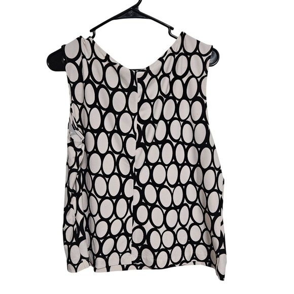 R&K Black White Sleeveless Tank Top Plus Size 18 Geometric Casual Summer Top - Picture 2 of 4